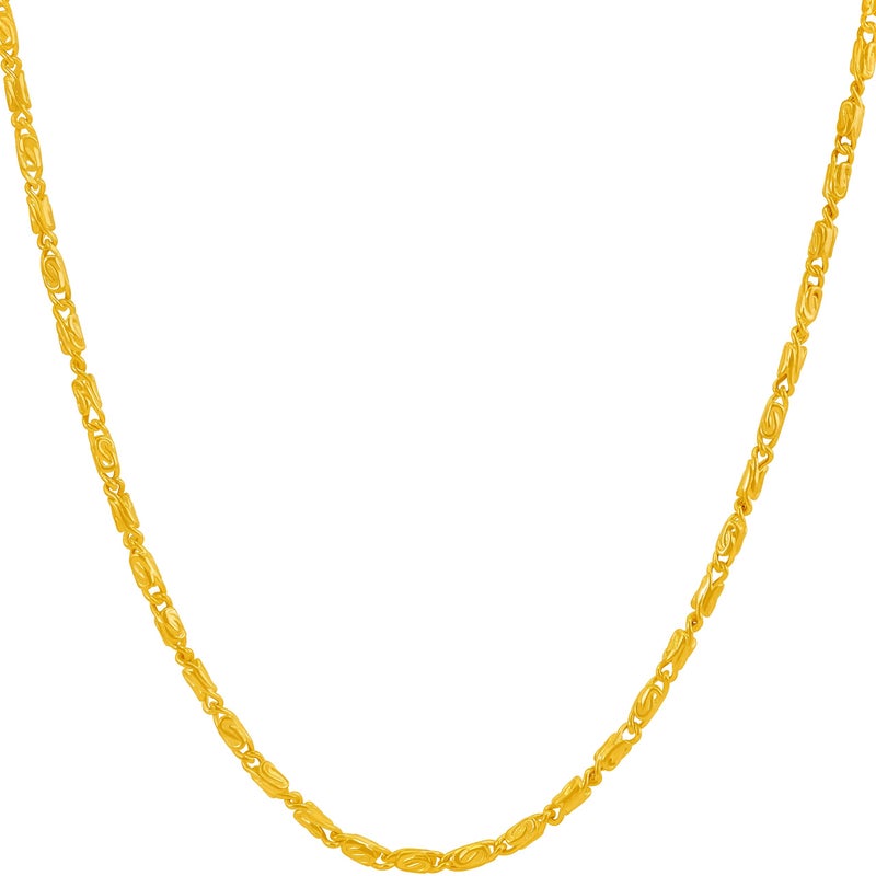 LIFETIME JEWELRY 2.5mm Rounded Scroll Necklace for Women and Men 24k Real Gold Plated (14) - Image 1